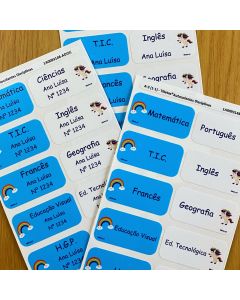 Autocolantes com as Disciplinas para Livros e Cadernos