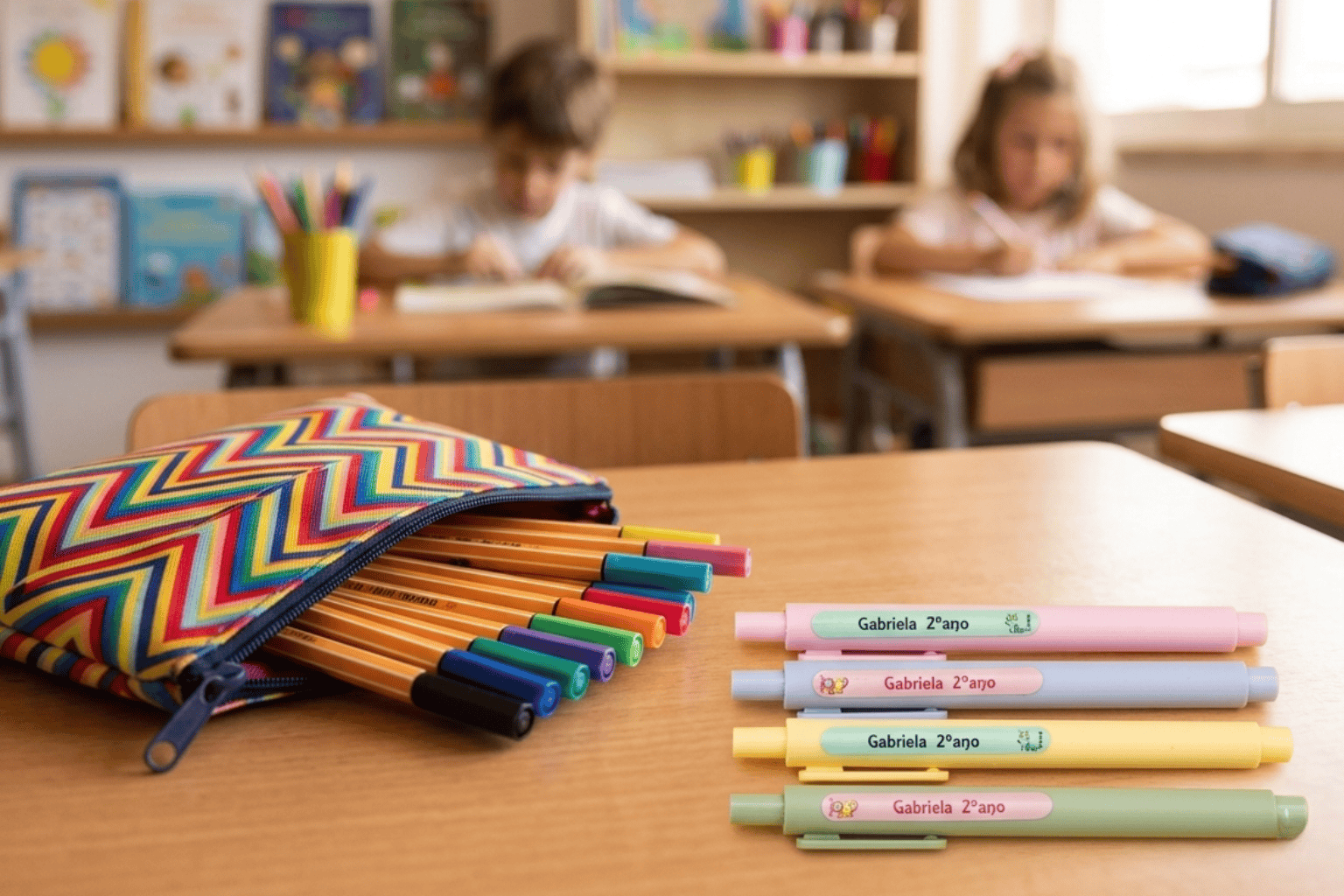 Material escolar semelhante que pode confundir-se entre colegas